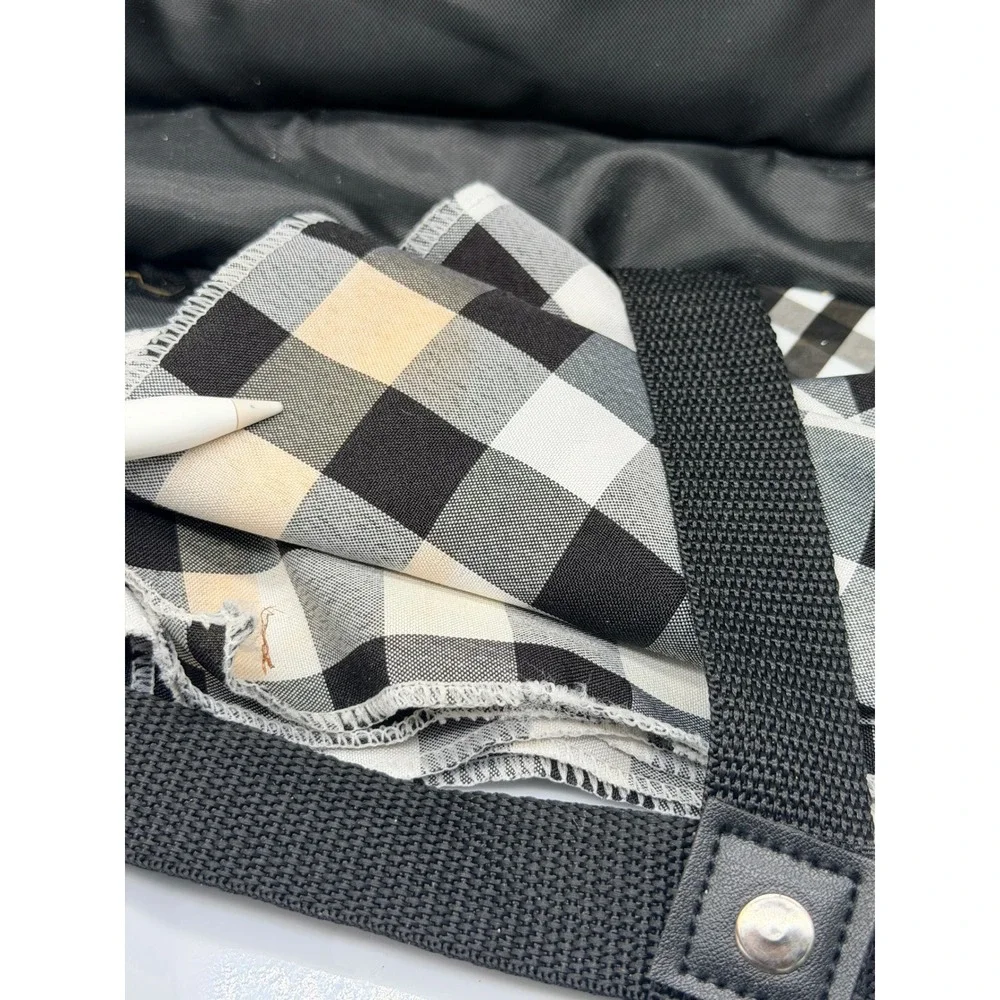 Plush Picnic Backpack Set for 2 Black Plates Wine Glasses Blanket Utensils